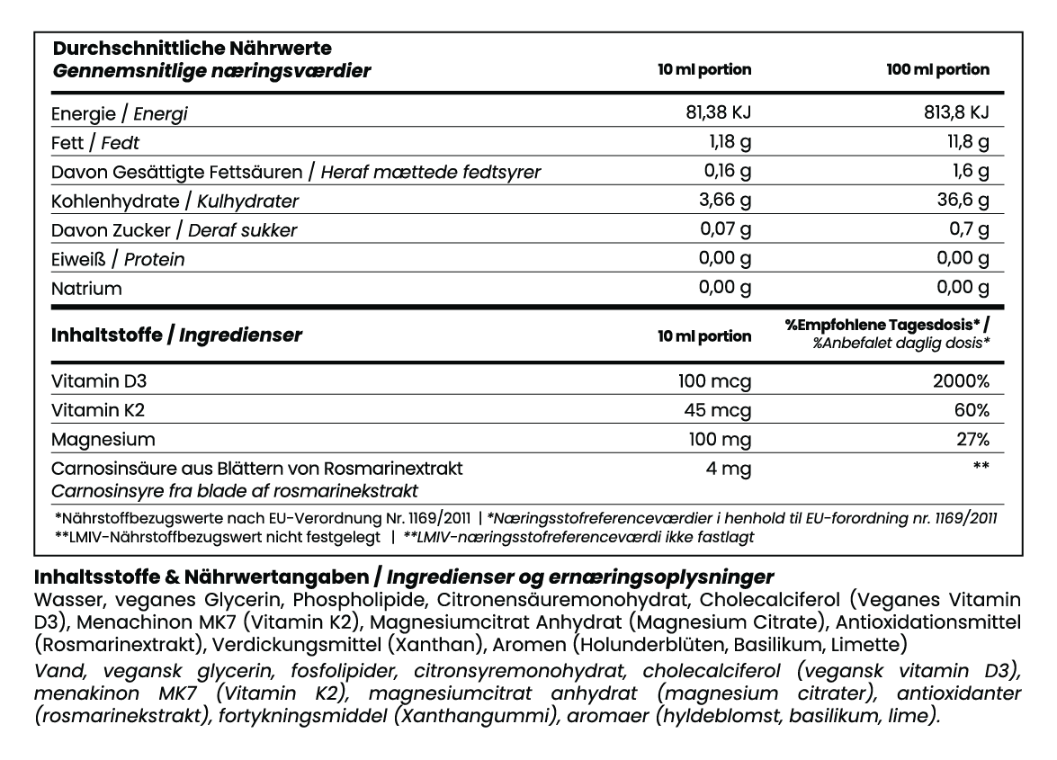 Liposomalt Vitamin D3 med Magnesium og K2