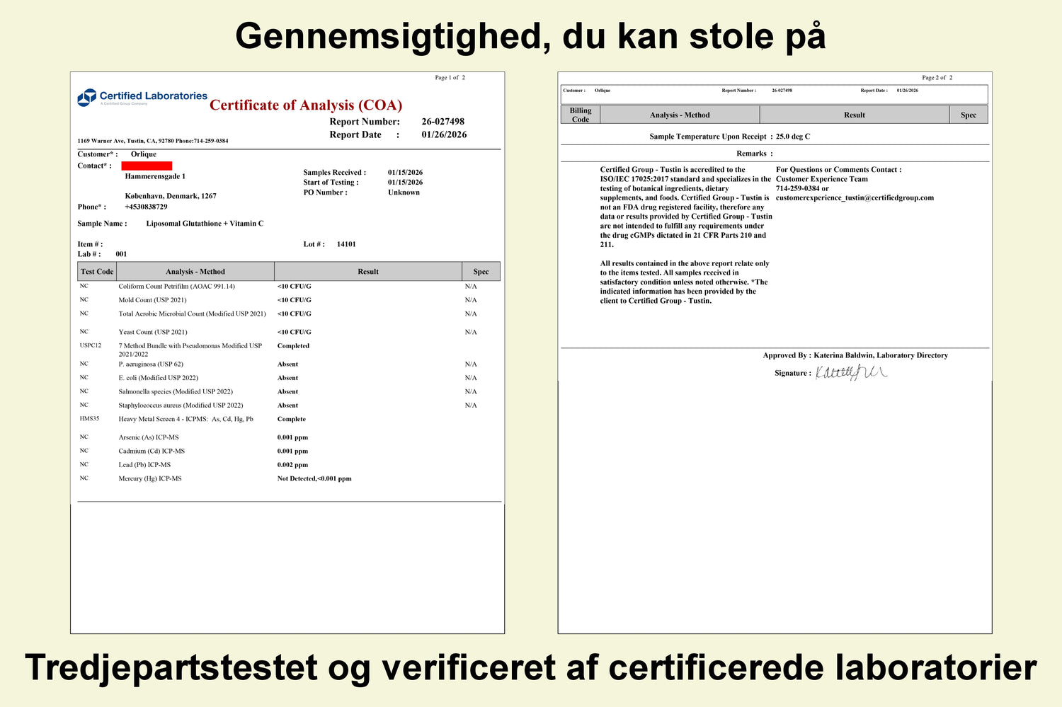 Liposomalt Glutathion med C-vitamin