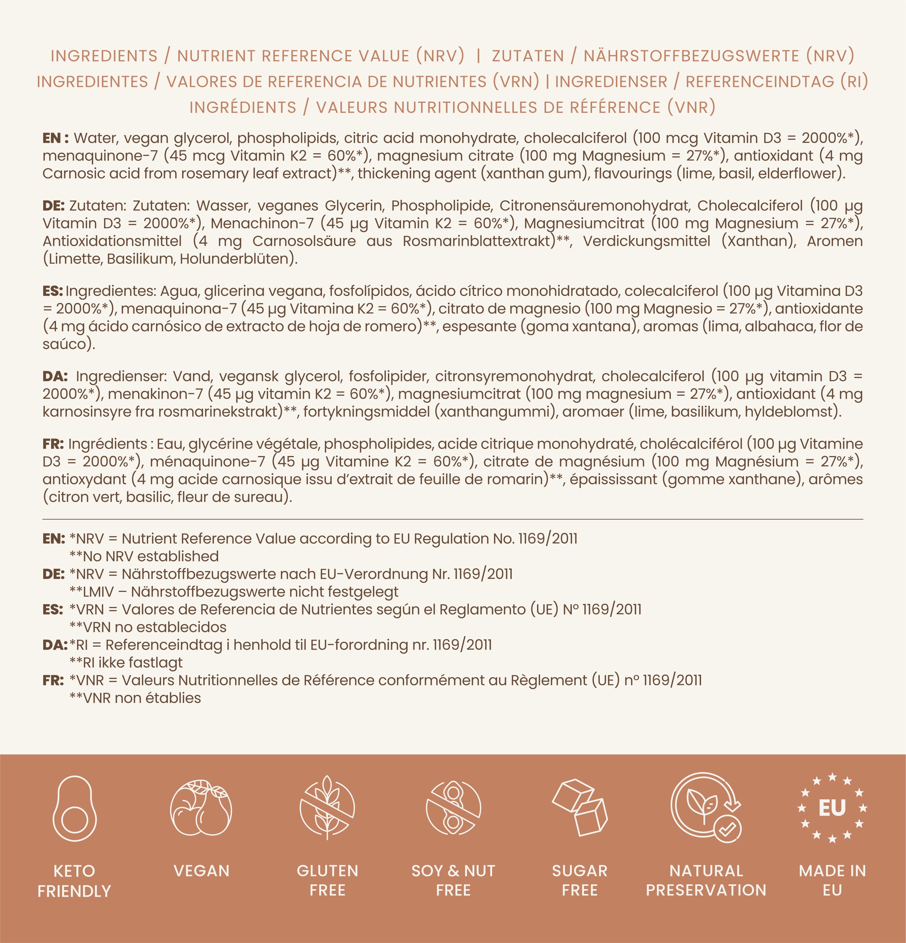 Liposomalt Vitamin D3 med Magnesium og K2